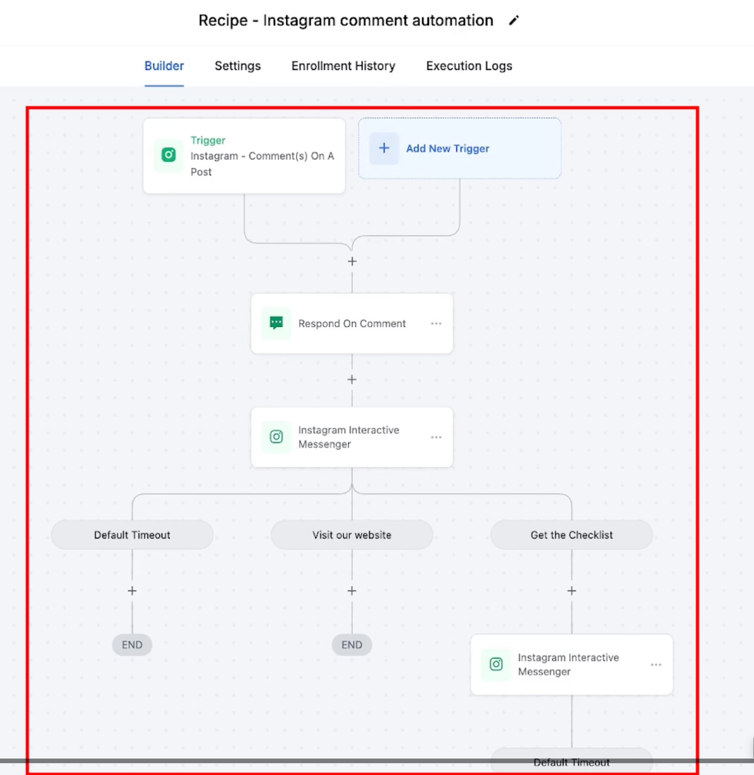 Instagram comment automation workflow